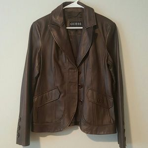 Brown leather jacket